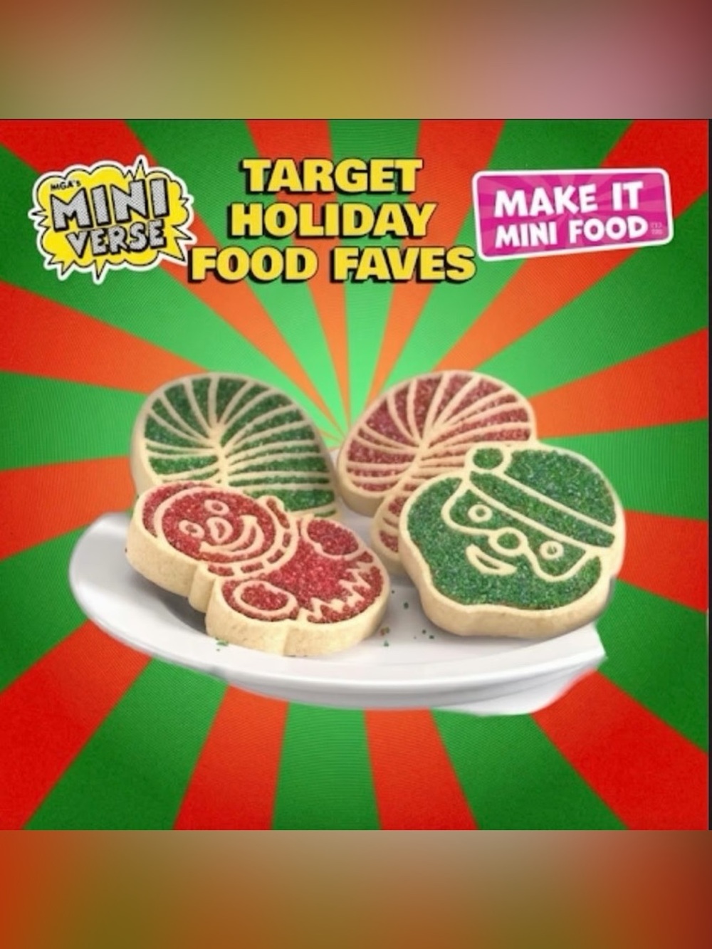 MGA's Miniverse Make It Mini TARGET Holiday Food: Sugar Cookie Tray (Open Cap)